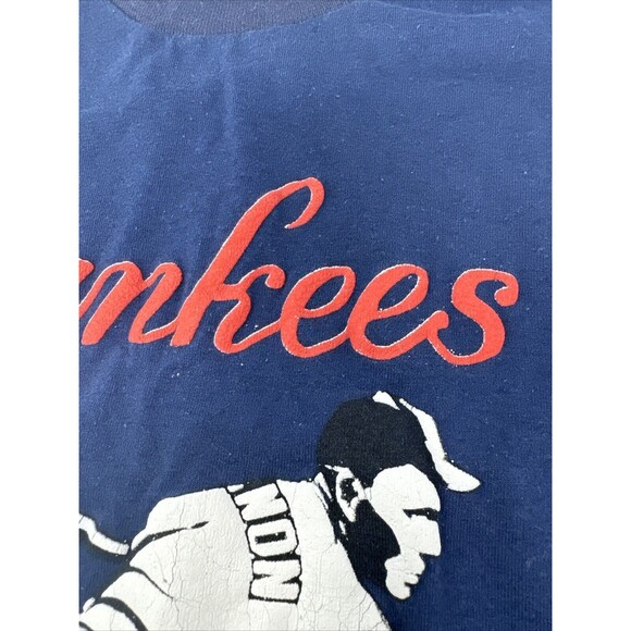 Vintage 90s Glasgow New York Yankees YOUTH BOYS T Shirt Baseball MLB Read - Picture 5 of 10